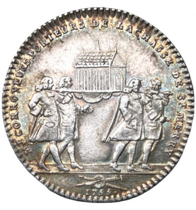 Jeton Louis XV corroyeurs de la châsse de Saint-Merry 1755