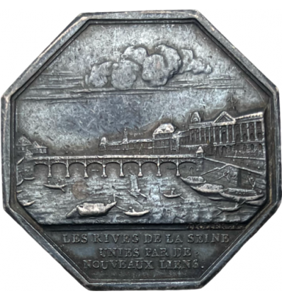 Jeton construction des trois ponts en fer sur la Seine 1800