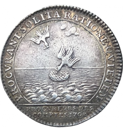 Jeton Louis XIV procureurs des comptes 1708