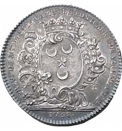 Jeton aux armes de Camus de Pontcarré, prévôt des marchands de Paris 1758