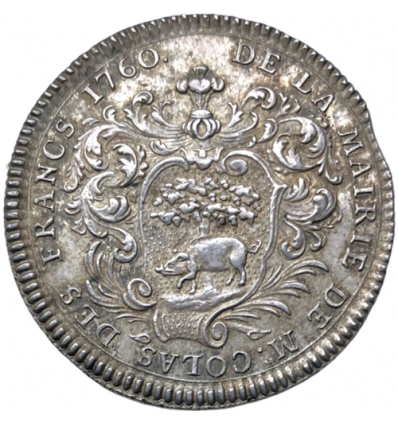 Jeton aux armes de Robert Colas des Francs, maire d'Orléans 1760