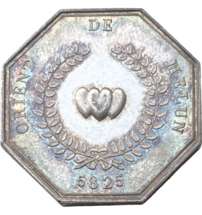 Franc-maçonnerie, jeton Orient de Melun, loge des Cœurs Unis 1825