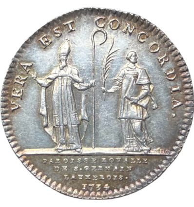 Jeton Louis XV paroisse royale de Saint-Germain-l'Auxerrois 1734