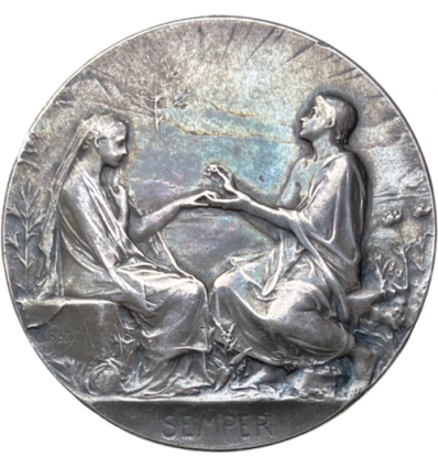 Médaille de mariage " SEMPER " par Roty 1898