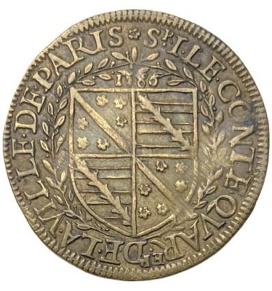 Jeton aux armes d'I. Le Conte, quartinier de la ville de Paris 1586