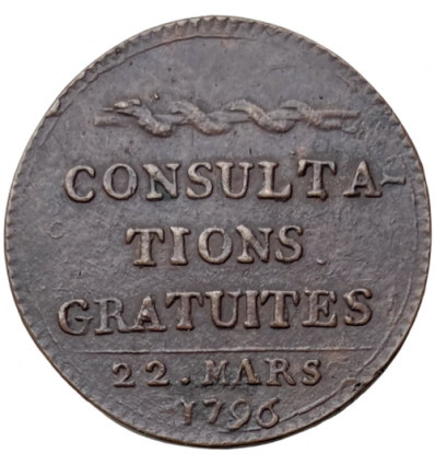 Jeton société de médecine de Paris, consultations gratuites 1796