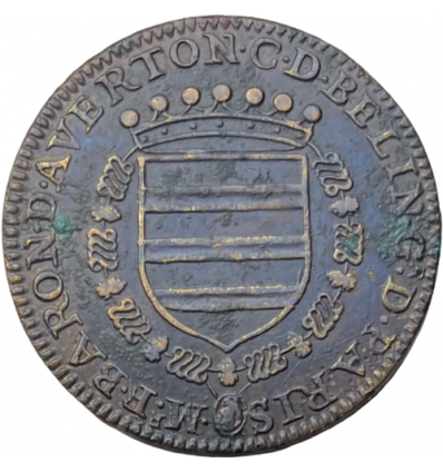 Noblesse du Maine, jeton aux armes de François de Faudouas d’Averton, comte de Belin s.d.