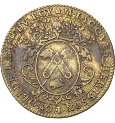 Bretagne, jeton aux armes de Jacques Hérisson, fondateur de l'artillerie d'Henri IV 1598
