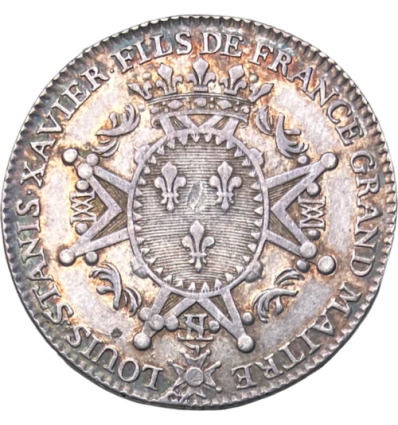 Jeton Louis Stanislas Xavier ( futur Louis XVIII ) , Grand-maître de l’ordre du Mont-Carmel et de Saint-Lazare 1773