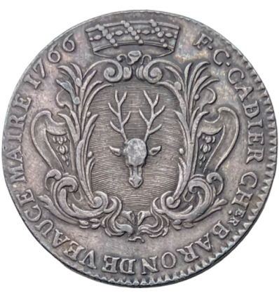 Jeton aux armes de F. C. Cadier, baron de Veauce, maire de Moulins 1766