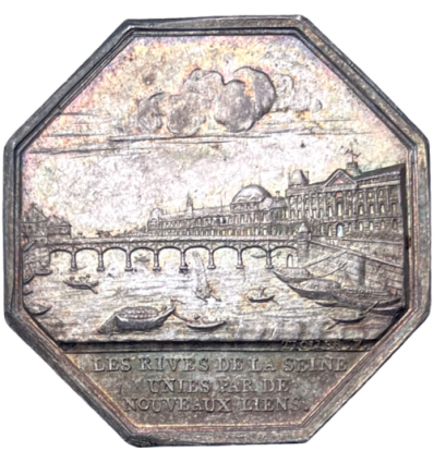 Jeton construction des trois ponts en fer sur la Seine 1800