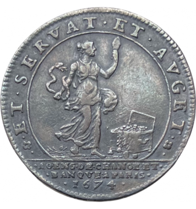 Jeton Louis XIV agents de change de Paris 1674