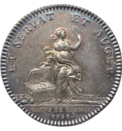 Jeton Louis XV agents de change de Paris 1758