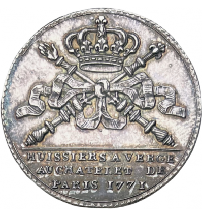 Jeton Louis XVI Huissiers à verge au Châtelet de Paris 1771