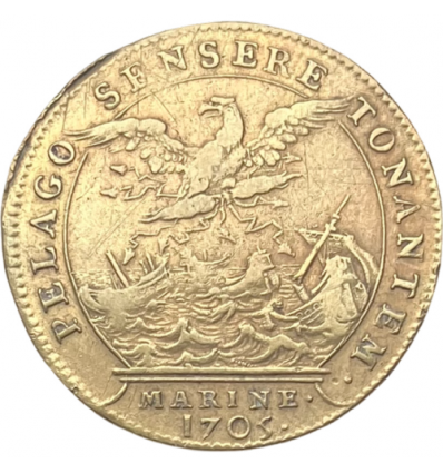 Jeton Louis XIV marine, bataille de Malaga 1705