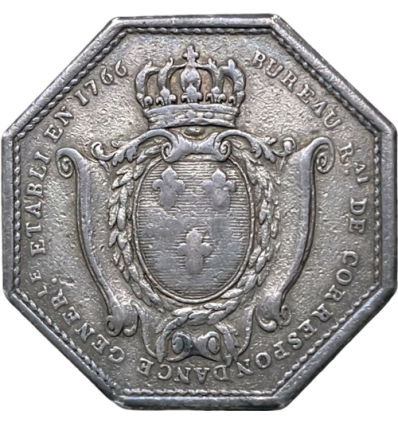 Jeton bureau royal de correspondance générale 1766