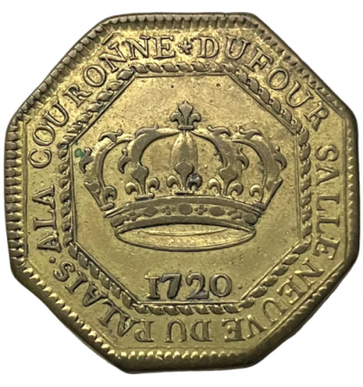 Jeton corporations diverses, Dufour, Salle neuve du palais, A la couronne 1720