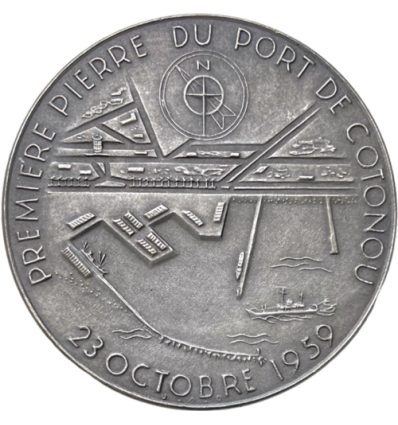 Colonies françaises, Dahomey, Cotonou, cinquantenaire de la Chambre de commerce et pose de la première pierre du port 1959