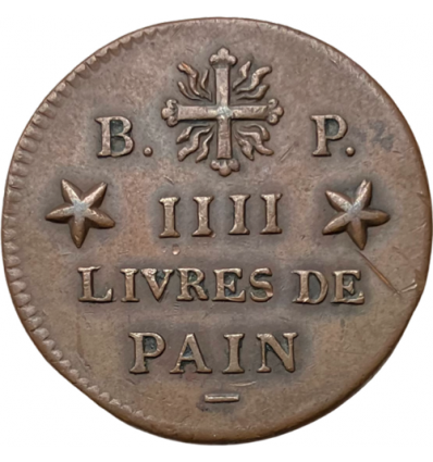 Jeton fabrique de Saint-Barthélemy, BP IIII livres de pain s.d.