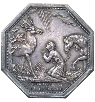Jeton fabrique de Saint-Eustache, J.J. Poupart, curé 1786