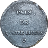 Méreau de charité de la paroisse de Saint-Louis-en-L'Ile, pain de quatre livres s.d.