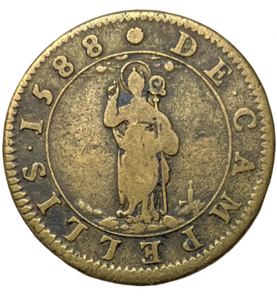 Méreau de II deniers église Saint-Martin-des-Champs 1588