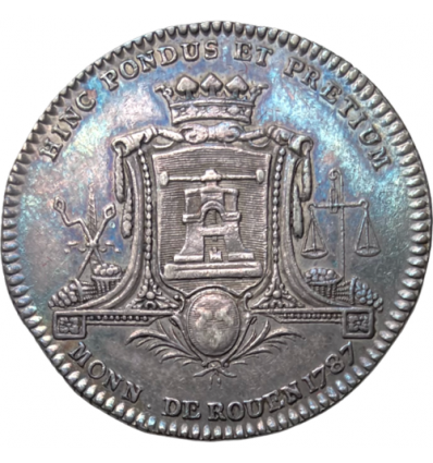 Jeton Louis XVI La Monnaie, ville de Rouen 1787