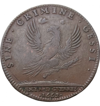 Jeton Louis XIV extraordinaire des guerres, P. Leclerc 1662