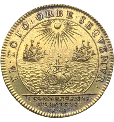 Jeton Louis XIV corporation des marchands merciers 1704