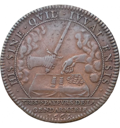 Jeton Louis XIV Gendarmerie 1663