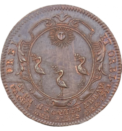 Jeton Philippe Hecquet, doyen de médecine 1713