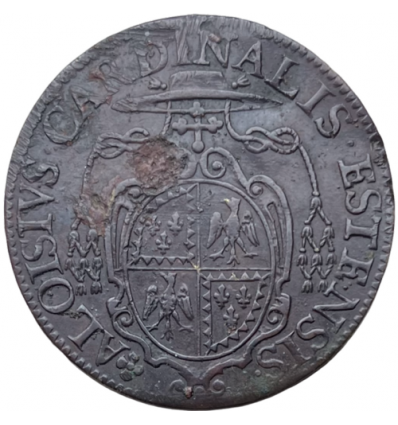 France-Italie, jeton aux armes du cardinal Luigi d'Este 1586