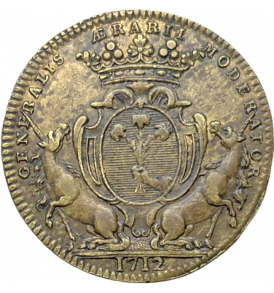 Noblesse d'IDF, jeton aux armes de Nicolas Desmaretz 1712