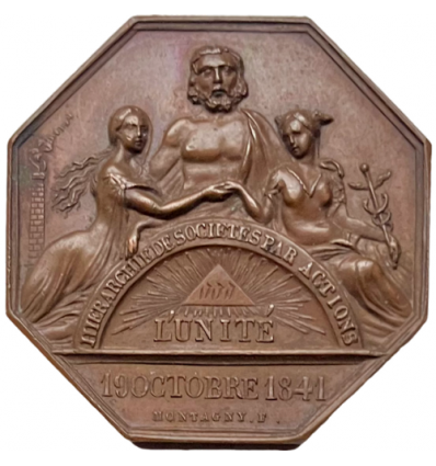 Jeton assurances l'Unité, comptoir de Bar-Le-Duc 1847