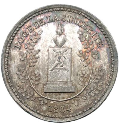Franc-maçonnerie, jeton Orient de Reims, loge de la Sincérité 1804