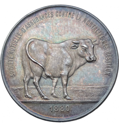 Jeton sté mutuelle d’assurances contre la mortalité des bestiaux, Angers 1880
