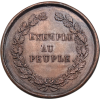 Deuxième République, médaille satirique " Exemple au peuple " 1848