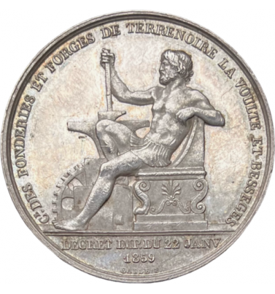 Jeton cie des fonderies et forges de Terrenoire ( Loire ) et la Voulte ( Ardèche ) 1859