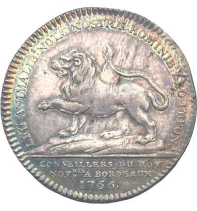 Jeton Louis XVI notaires de la ville de Bordeaux 1756