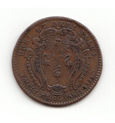 Jeton Hyacinthe-Théodore Baron, doyen de médecine de la faculté de Paris 1751
