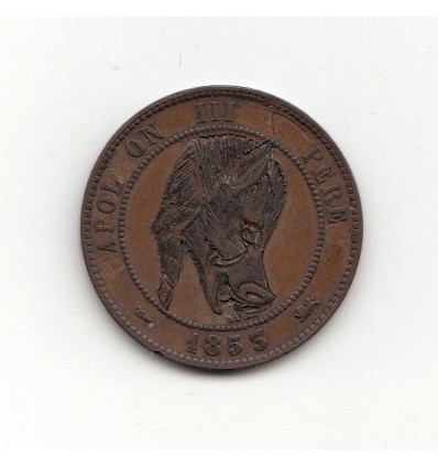 Satirique 10 centimes Napoléon III tête de cochon 1853 D