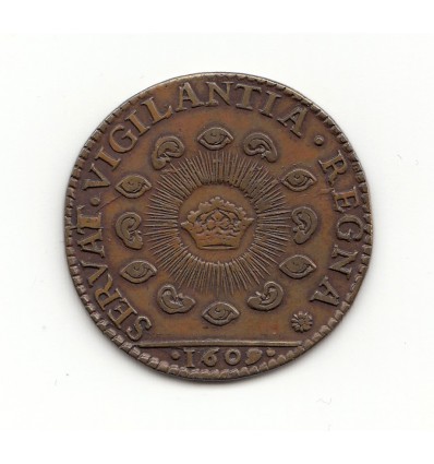 Jeton Albert et Isabelle " servat vigilantia regna " 1609