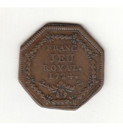 Jeton Louis XV Franc Jeu du Roi 1724