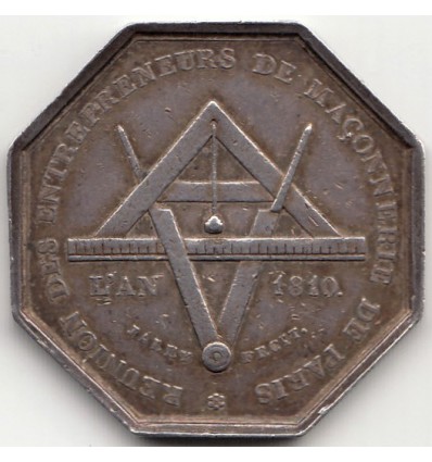 Jeton corporation des entrepreneurs en maçonnerie de Paris 1810