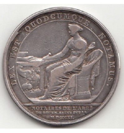 Jeton Louis XVIII notaires de l'arrondissement de Rouen 1816