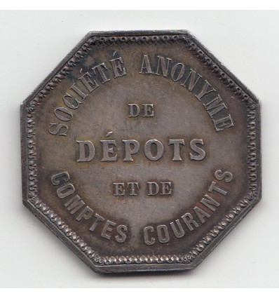 Jeton société de dépôts et de comptes courants 1863