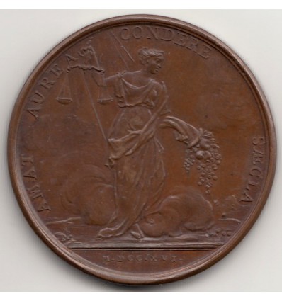 Louis XV Prospérité de la France par Roëttiers 1716