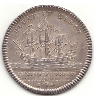 Jeton Louis XVI chambre de commerce de la Rochelle 1774