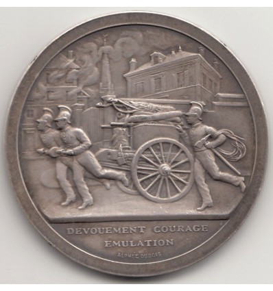 Médaille de pompiers " Dévouement, courage, émulation " par Alphée Dubois  s.d.