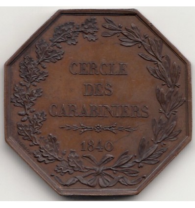 Jeton cercle des carabiniers de Paris, prix d'adresse 1840